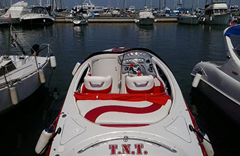 boat parked at a marina