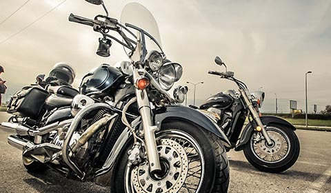 2 parked motorcycles