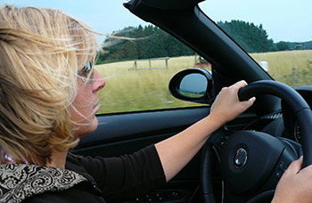 woman driving a car